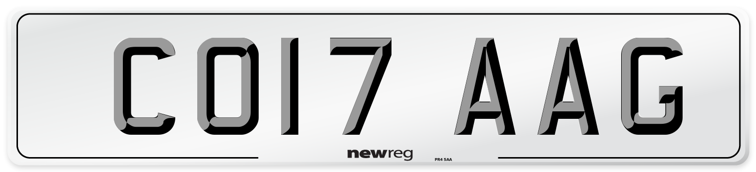 CO17 AAG Number Plate from New Reg
